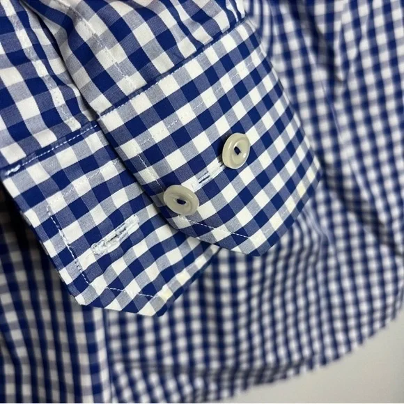 Eton Blue/White Plaid Contemporary Slim Poplin Dress Shirt 4216.5